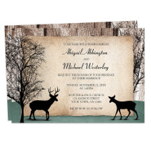 Convites Rustic Woodsy Deer Wedings