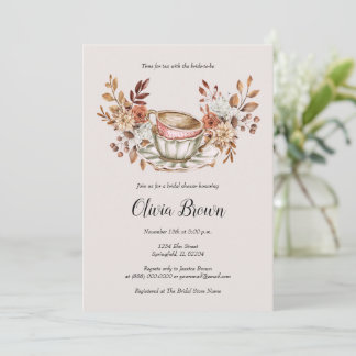 Convites Rústica Chá De Bridal Floral