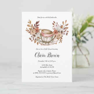 Convites Rústica Chá De Bridal Floral