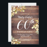 Convites Rústica Fall Florals Gold Foil Pontos 60º Aniversá<br><div class="desc">Esta design apresenta ramos pintados bonito e folhas em cores de outono com pontos falsos de folha de ouro sobre um fundo de madeira rústica. Clique no botão personalizar para obter mais flexibilidade na modificação do texto ou na movimentação dos gráficos! No nosso compro, estão disponíveis variantes desta design, bem...</div>