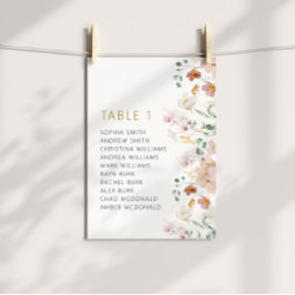 Convites Rústica Flores Selvagens Números de Mesa 1