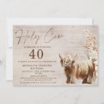 Convites Rústica Highland Cow Santa aniversário de 40 anos<br><div class="desc">Rustic Highland Cow Santa aniversário de 40 anos Invitation Sweet rustic bohemian Highland aniversário de 40 anos com vaca,  alguns arranjos florais falsos com uma imagem de fundo de madeira de cor aquática e uma rubrica falsa caligrafia de cobre. Excelente para uma próxima festa do aniversário de 40 anos.</div>