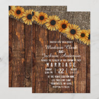 Rústica Madeira e Burlap Sunflower Weditation Conv