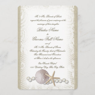 Convites Rústica Praia e Pérolas