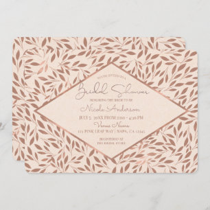 Convites Rústica Rosa Deixa Chá de panela De Vidro Botânico