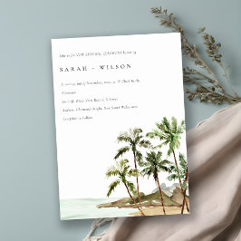 Convites Rústica Tropical Palm Trees Beach Sand Vow Renewer