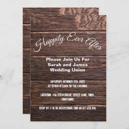 Convites Rústica única feliz para sempre após o casamento