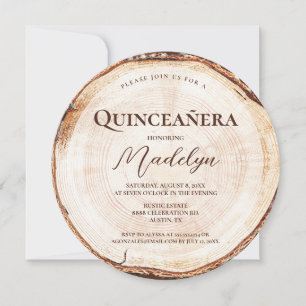 Convites Rústico Aniversário de 15 anos Quinceanera Grão de