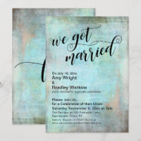 Rústico Aqua Nós nos Casamos Somente Recepção