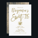 Convites Rústico Barn Wood Dourado e White Chic Sweet 16 Pa<br><div class="desc">Personalizar para qualquer evento</div>