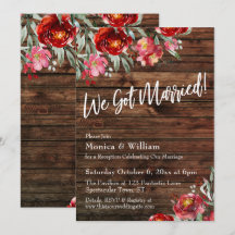 Rústico Boho Borgonha Vermelho Floral Nós nos Casa