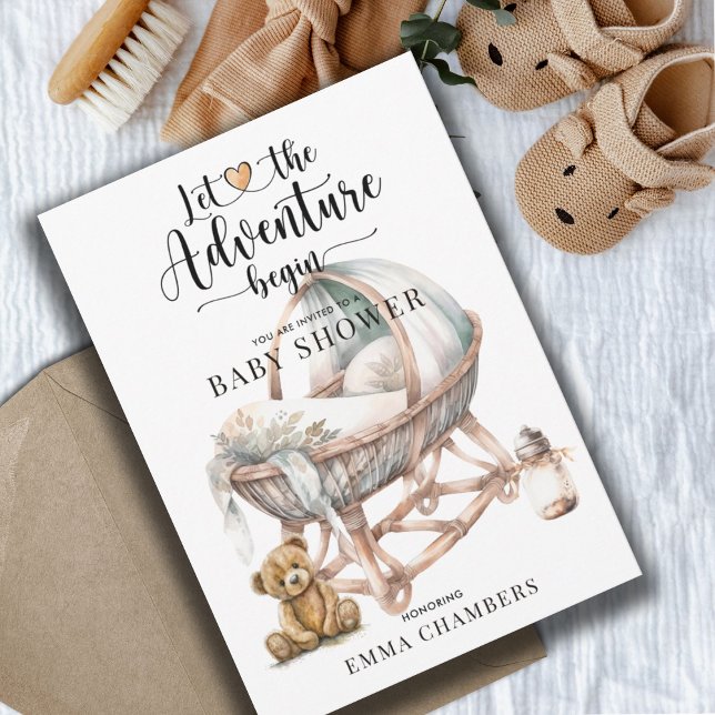 Convites Rústico Boho Nursery Chá de fraldas Sexo Neutro (Criador carregado)