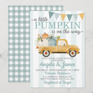 Convites Rústico Chá de fraldas de Caminhão - Convidar Pump