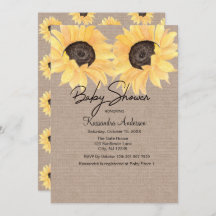 Rústico Chá de fraldas Neutro de Girassol