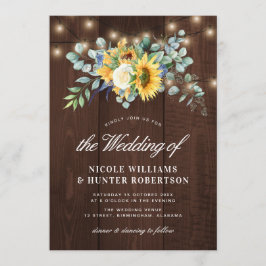 Convites Rústico girassol eucalipto semeando casamento