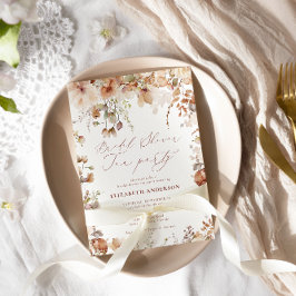 Convites Rústico Nêutico Boho Floral Bridal Tea