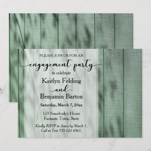 Convites Rústico, País, Festa de noivado de Madeira Verde