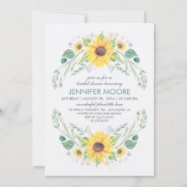 Convites Rústico País Girassóis Chá de panela