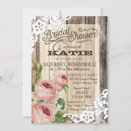 Convites Rústico rendas de madeira e Chás de panela de made