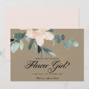 CONVITES RÚSTICO ROSADO FLORAL AQUARELA SEJA MINHA DAMINHA 