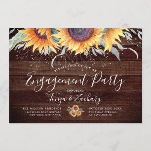 Convites Rústico Sangue de Girassol FESTA DE NOIVADO