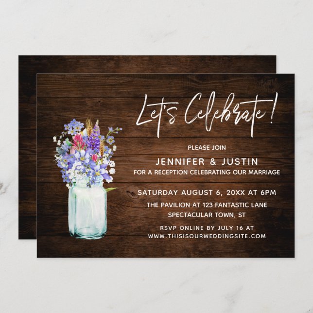 Convites Rústico Vamos Celebrar as Flores Silvestres em Pot (Frente/Verso)