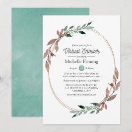 Convites Rústico Verde Virtual Bebê ou Chá de panela