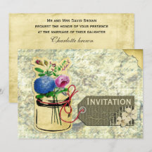 rústico vintage hydrangea rosas mason jar convida