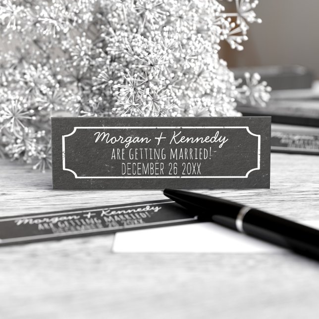 Convites Rústicos de Casamento Save The Dates 50 U (Pack of 100 mini chalkboard style save the date cards. Just add your names and wedding date)