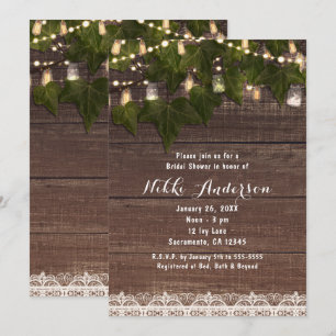 Convites Rústicos de Jarro de Pedra com Hera e Luz