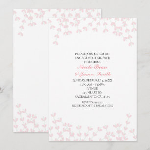 Convites Rústicos de Vinheta Cor-de-Rosa para Chá 