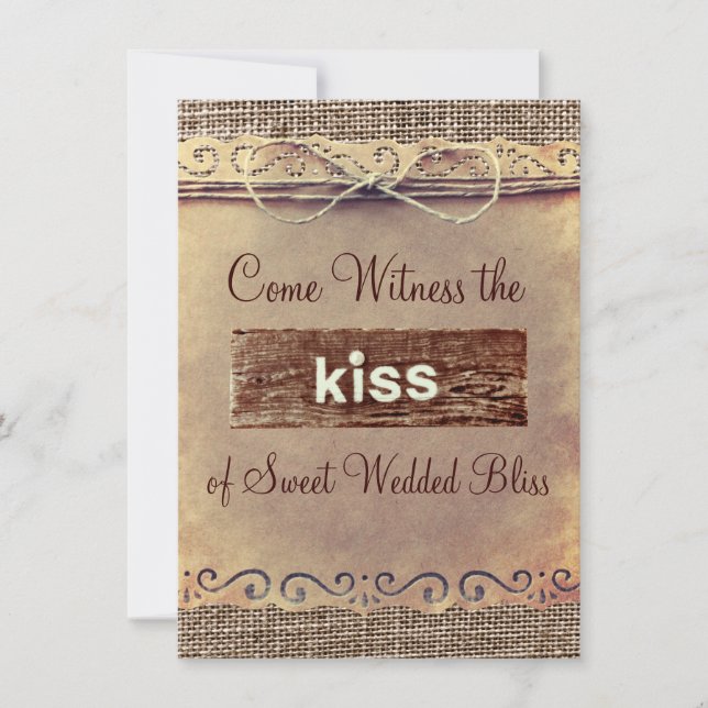 Convites rústicos do casamento de serapilheira do (Frente)