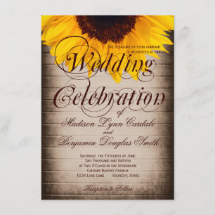 Convites rústicos do casamento do girassol do pa