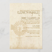 Convites rústicos do casamento do moinho de vento