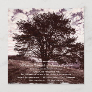 Convites rústicos do casamento do país do carvalho