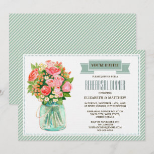 Convites rústicos do jantar de ensaio do frasco d