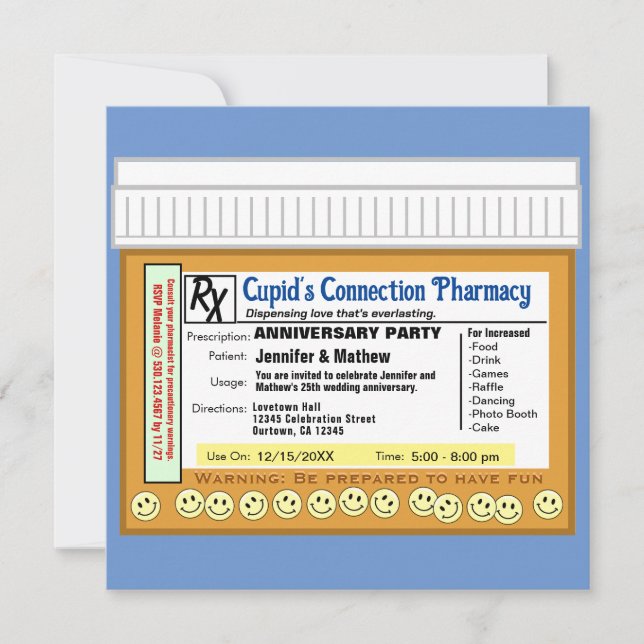 Convites RX de aniversário para diversão (Frente)