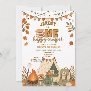 Convites S’mores Acampamento Menino Festa de Camping Outono