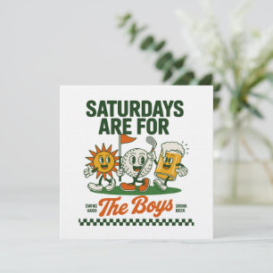 Convites Sábados São Para Os Rapazes Golfe Retro Golfe