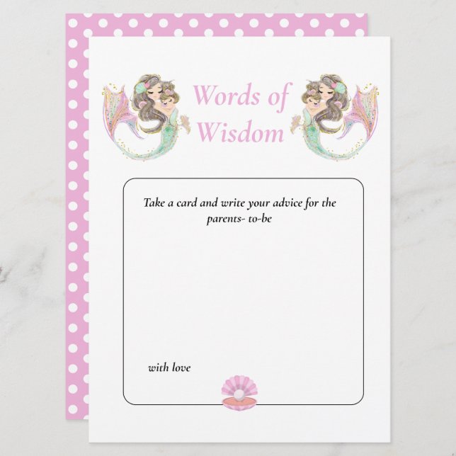 Convites Sabedoria da Sereia Churrasco de Bebê Sob o Mar (Frente/Verso)