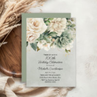 Sabugueiro Branco Floral Verde Dourado 100º Aniver