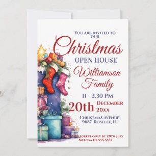 Convites Saco de Papais noeis Abertas de Natal