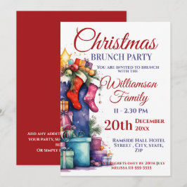 Convites saco de Papais noeis de Brunch de Natal