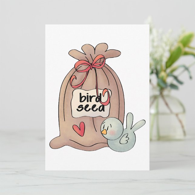 Convites Saco de sementes de aves com Arco e coração (Criador carregado)