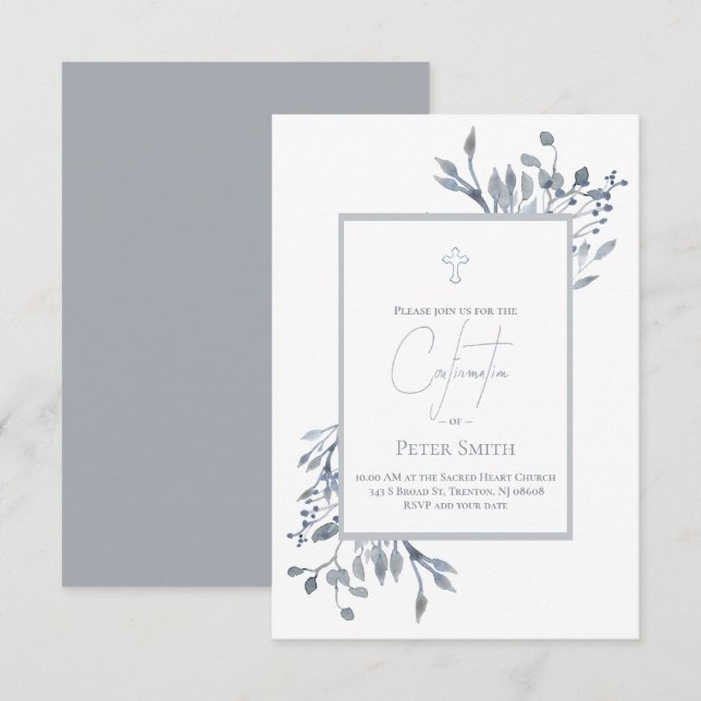 Convites Sacramento católico da confirmação (Frente/Verso)