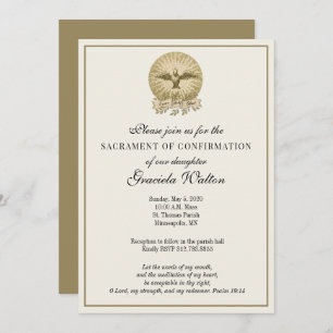 Convites Sacramento fantasma católico da confirmação