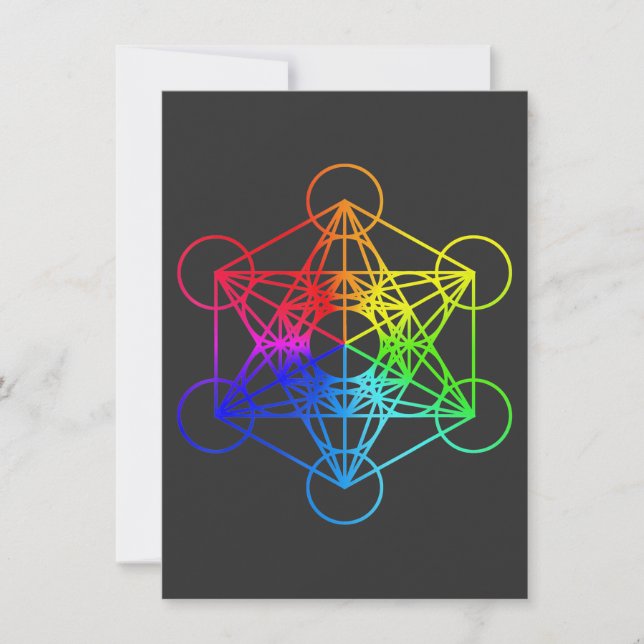 Convites Sacred Geometry Metatrons Cube Zen Yoga (Frente)