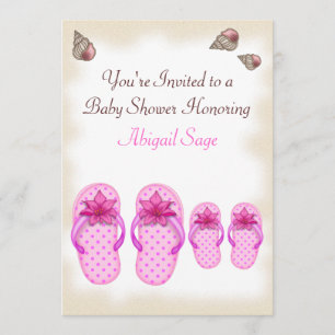 Convites Sacudir Flop Baby Shower Invtions para Meninas