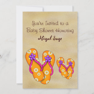 Convites Sacudir Flop Baby Shower Invtions para Meninas
