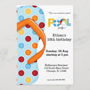 Convites Sacudir Flop Piscina Party